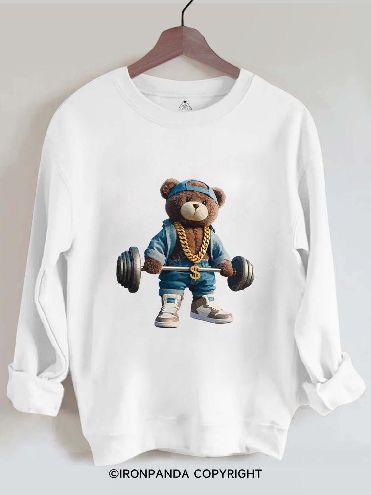 weightlifting toy bear Gym Sweatshirt