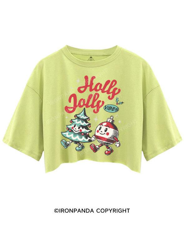 HOLLY JOLLY VIBES CROP TOPS