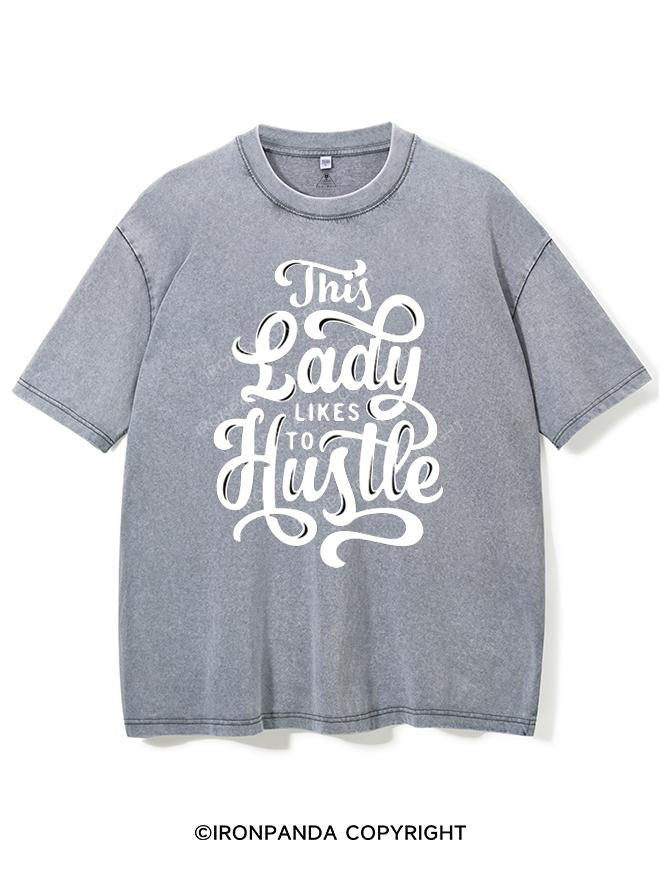 THIS LADY LIKES TO HUSTLE VINTAGE GYM SHIRT