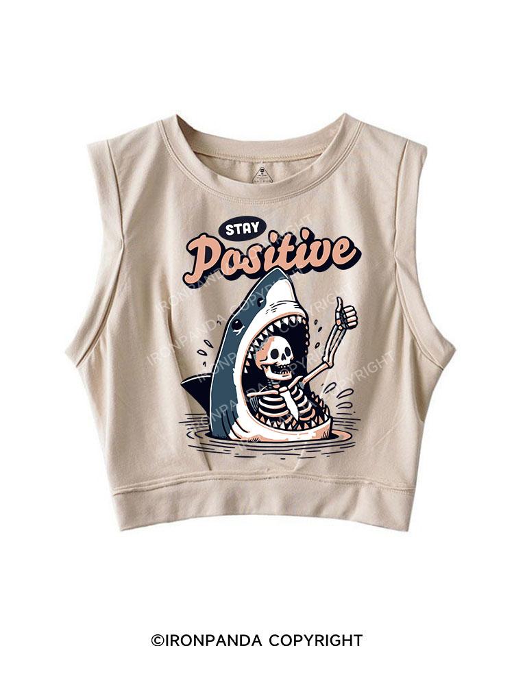 STAY POSITIVE SLEEVELESS CROP TOPS