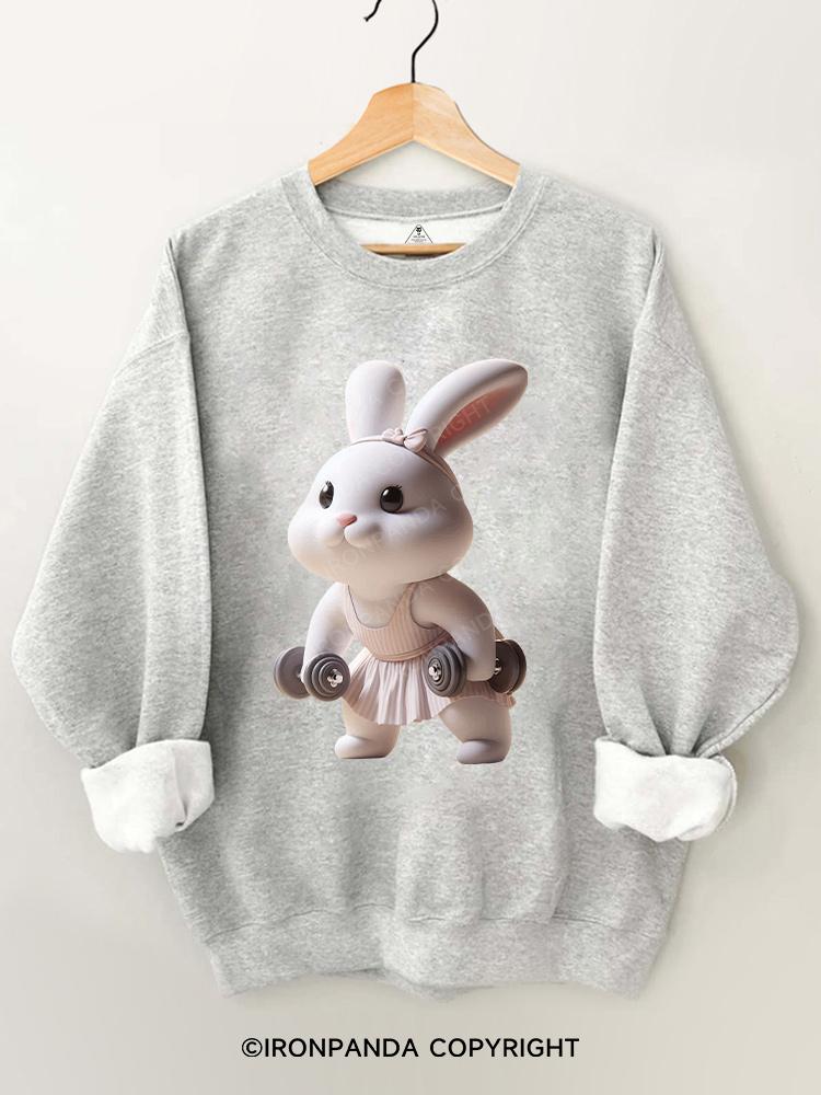 cute dumbbell rabbit Gym Sweatshirt