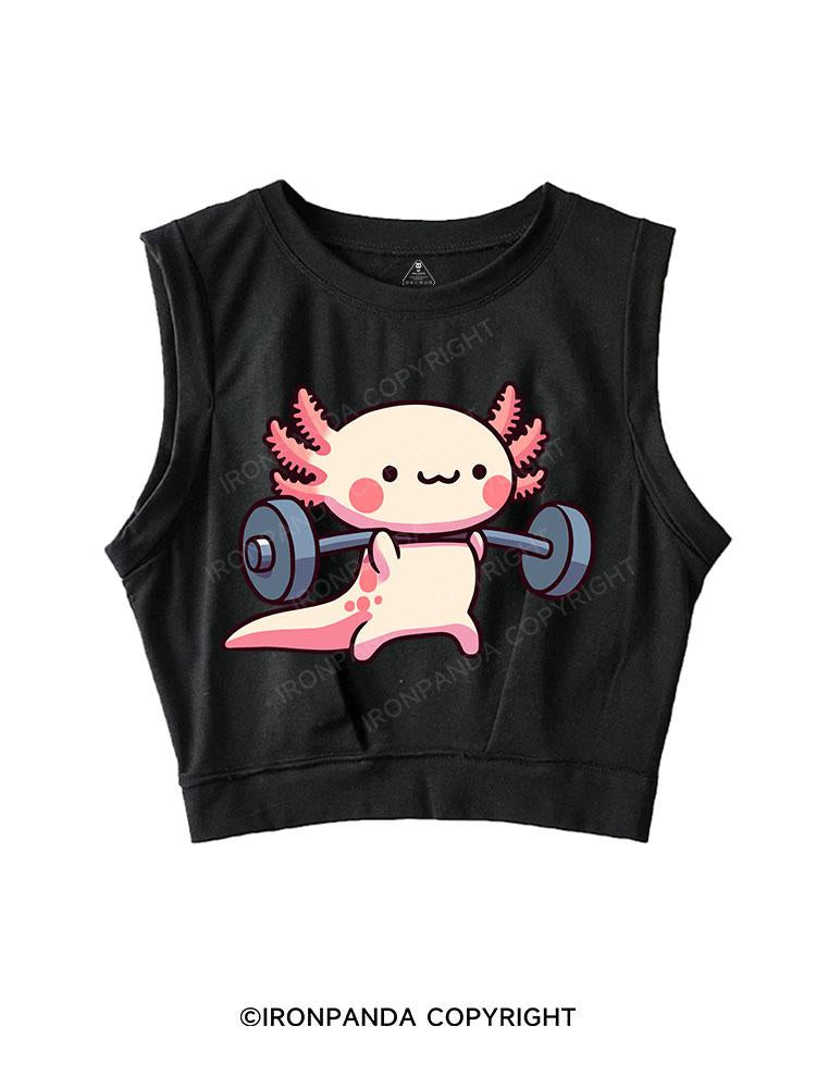 AXOLOTL DEADLIFTING SLEEVELESS CROP TOPS