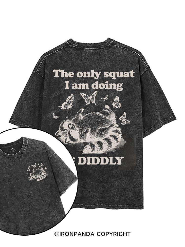 The Only Squat I’m Doing Is Diddly printed Gym Shirt