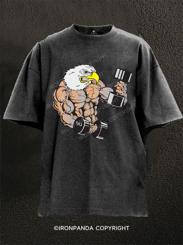 weightlifting eagle Washed Gym Shirt