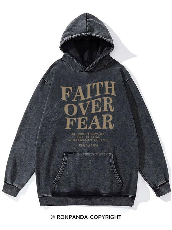 Faith Over Fear WASHED GYM HOODIE