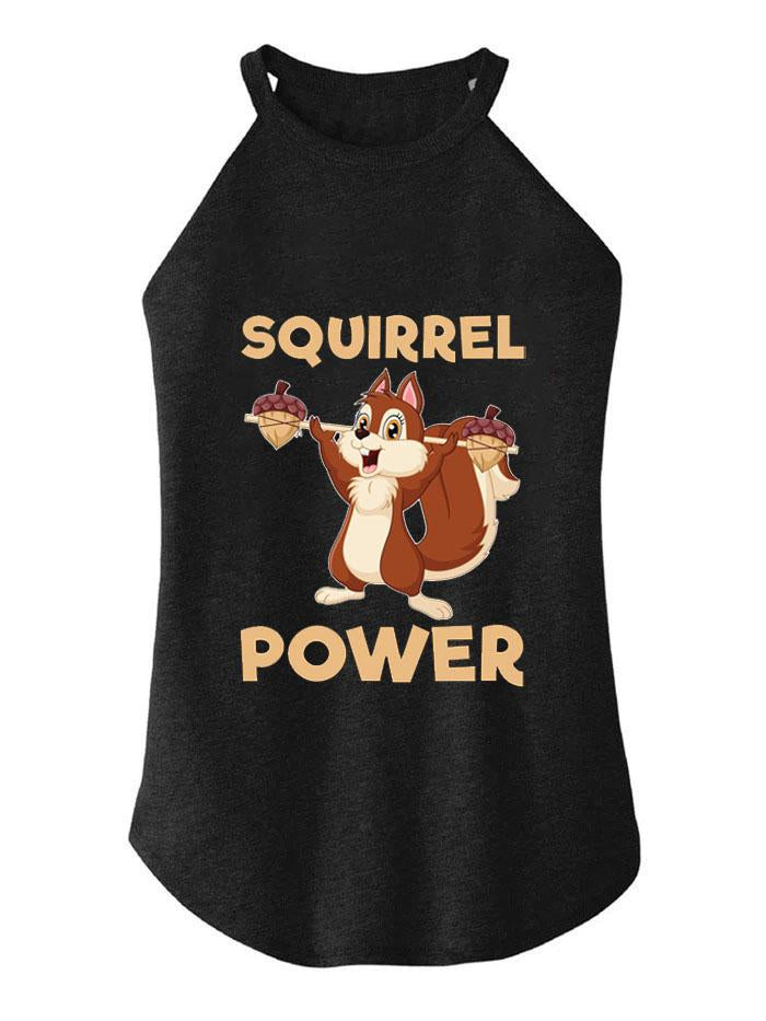 CUTE SQUIRREL POWER TRI ROCKER COTTON TANK