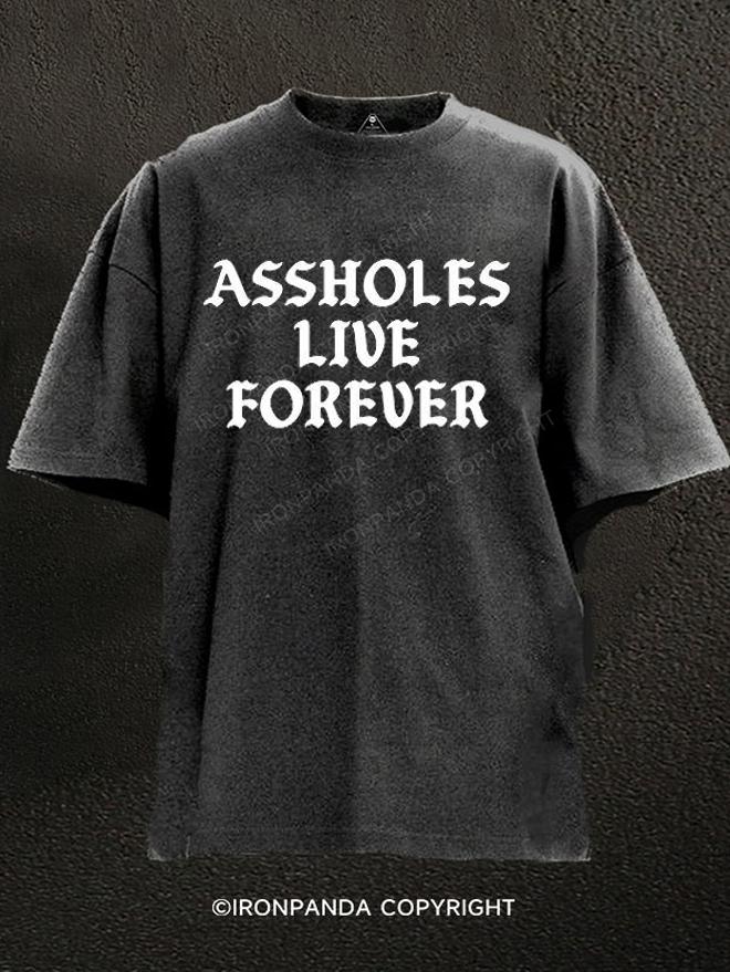 Assholes Lift Forever Washed Gym Shirt