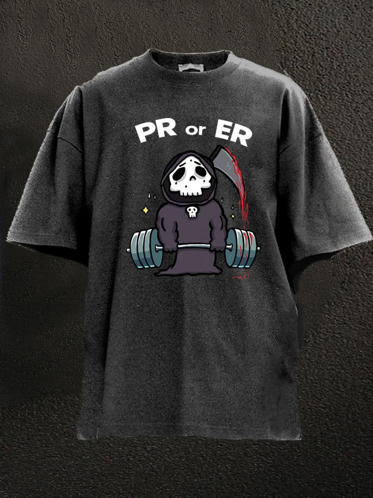 PR Or ER Washed Gym Shirt