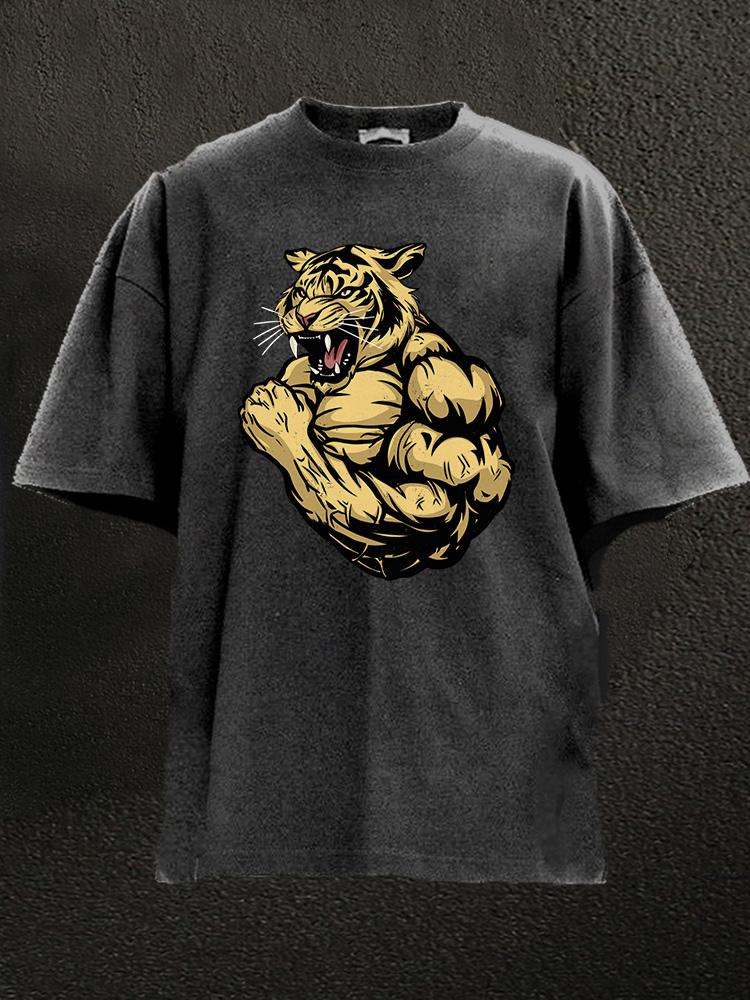 gym tiger Washed Gym Shirt