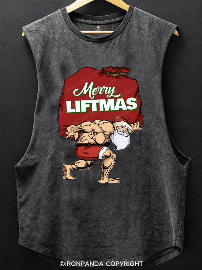 Merry Liftmas funny Swole Santa SCOOP BOTTOM COTTON TANK