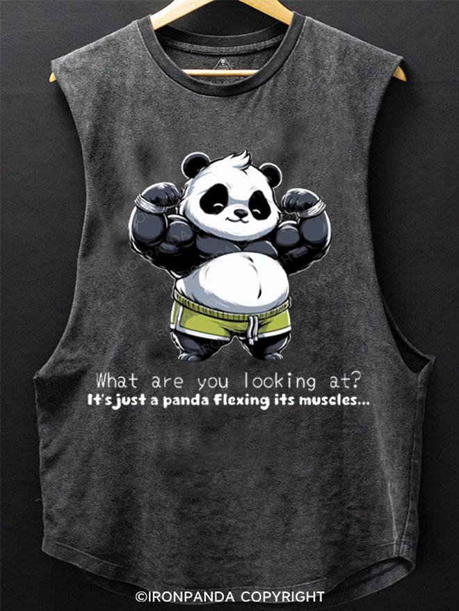 Panda At The Gym SCOOP BOTTOM COTTON TANK