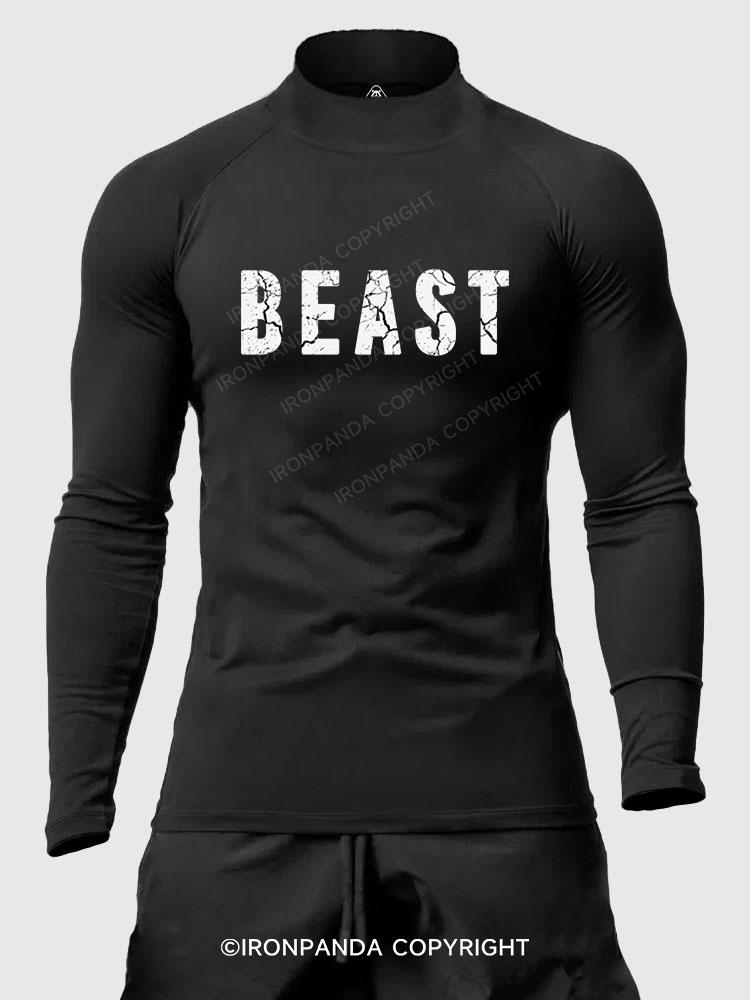 Beast Ribbed Men's Fitted Mock