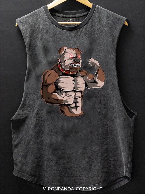 English Bulldog Dog Powerlifter SCOOP BOTTOM COTTON TANK