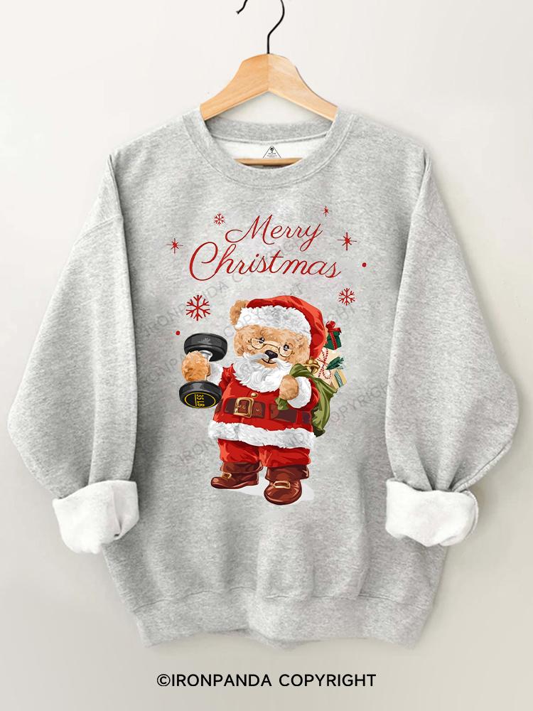 bear Merry Christmas Gym Sweatshirt