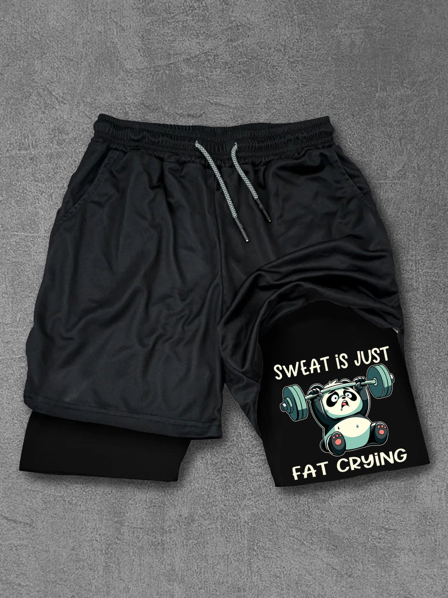 sweat is just fat Weightlifting Panda Performance Training Shorts