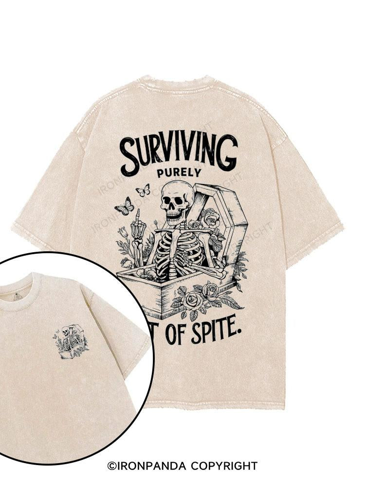 Surviving Purely Out of Spite printed Gym Shirt