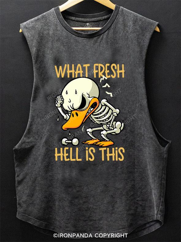 WHAT FRESH HELL IS THIS SCOOP BOTTOM COTTON TANK