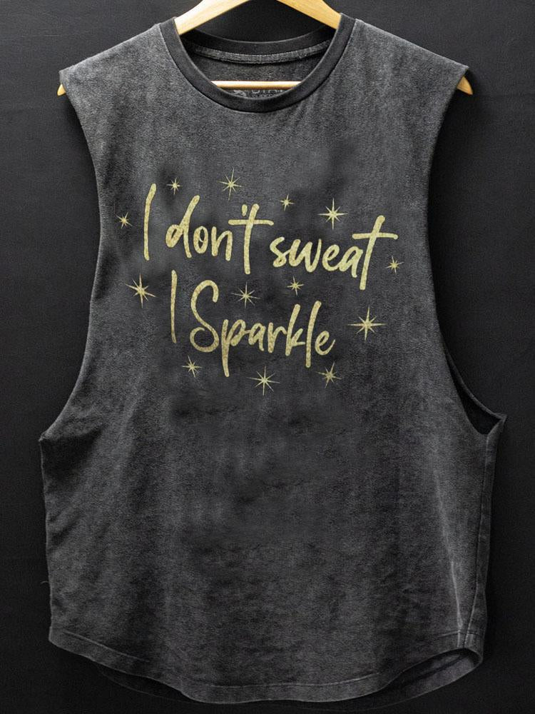 I Don't Sweat I Sparkle Scoop Bottom Cotton Tank