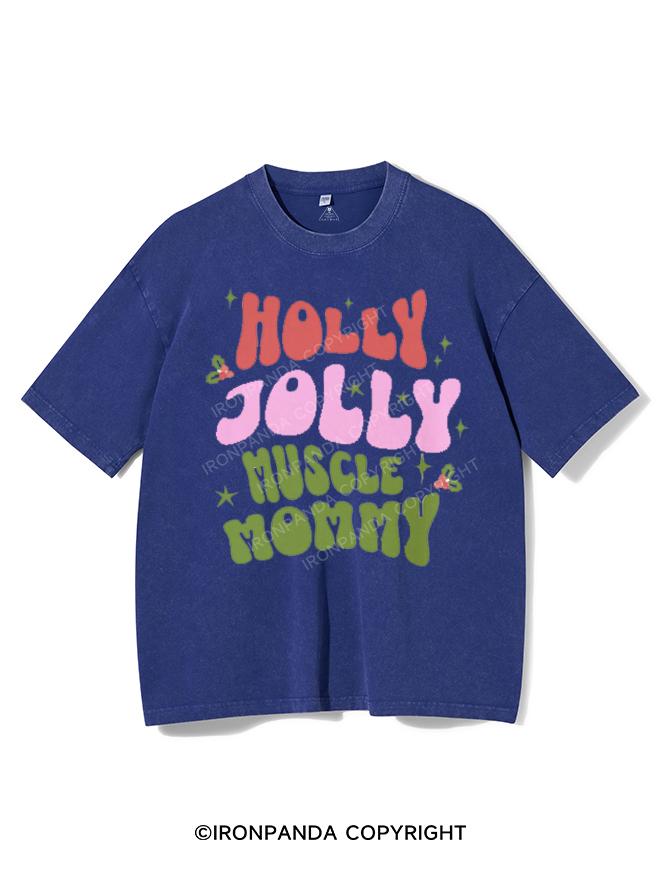 HOLLY JOLLY MUSCLE MOMMY VINTAGE GYM SHIRT