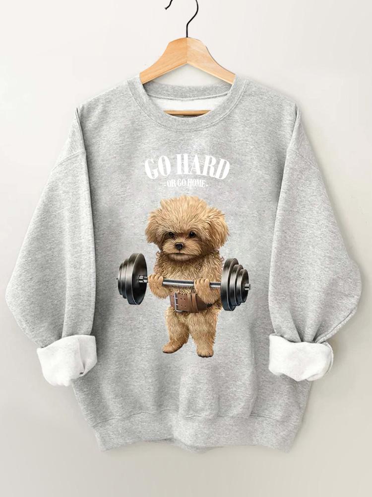 go hard or go home poddle dog Vintage Gym Sweatshirt