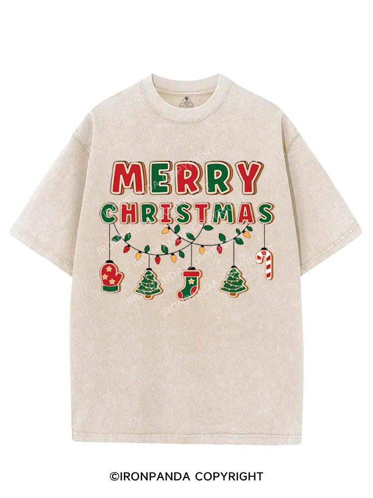 MERRY CHRISTMAS STYLE VINTAGE GYM SHIRT