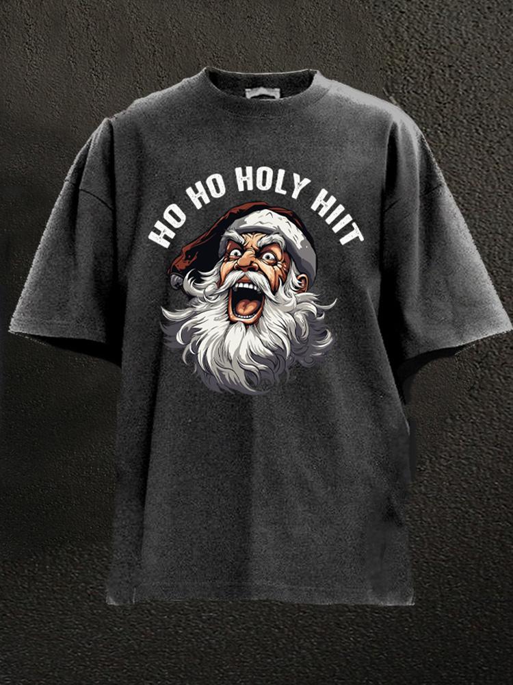 ho ho holy hiit santa claus Washed Gym Shirt