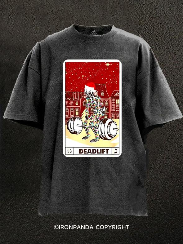 Deadlift Skeleton Tarot Washed Gym Shirt