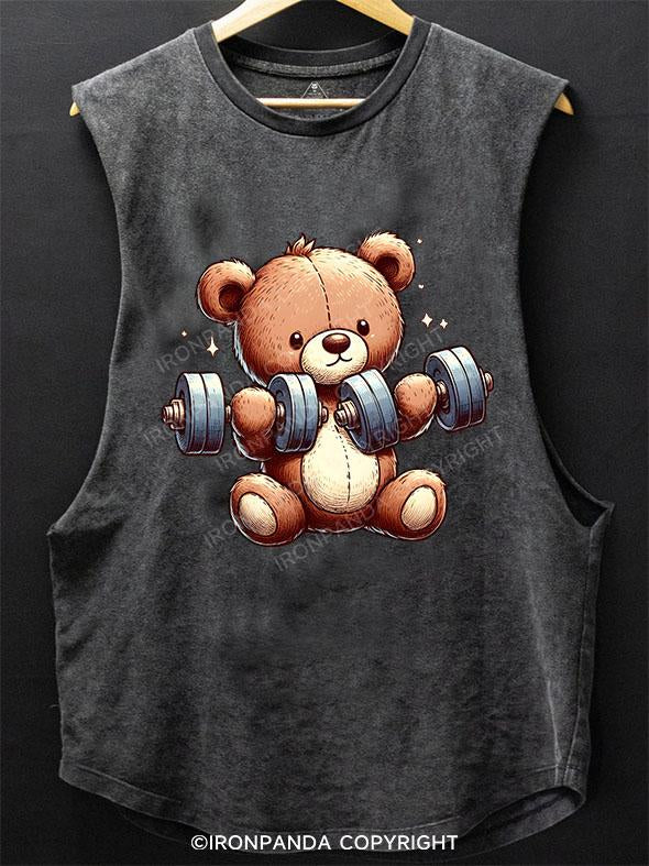 LIFTING TEDDY BEAR SCOOP BOTTOM COTTON TANK