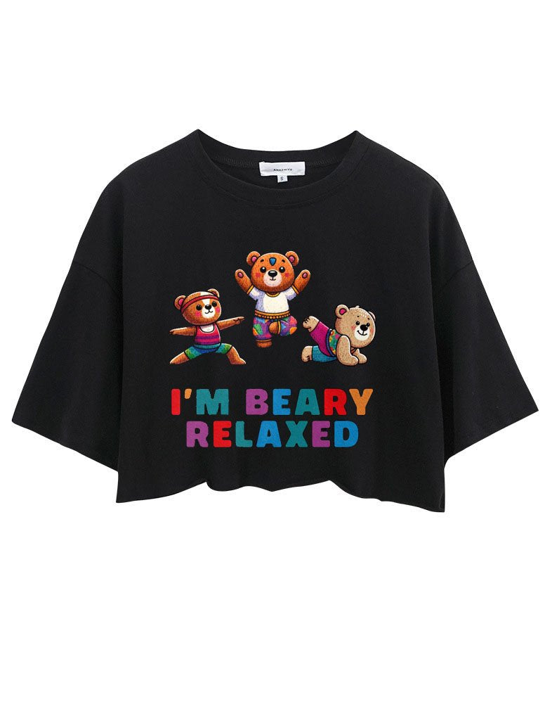 I'M BEARY RELAXED CROP TOPS