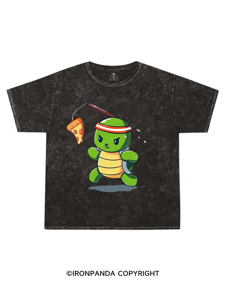 I workout for pizza.Kids Washed T-Shirt