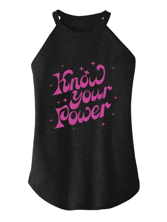 Know your power TRI ROCKER COTTON TANK