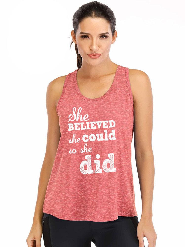 She Believed Loose Ironpanda Women Fitness Tank