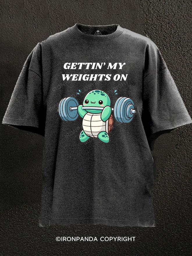 Gettin' My Weights On Washed Gym Shirt