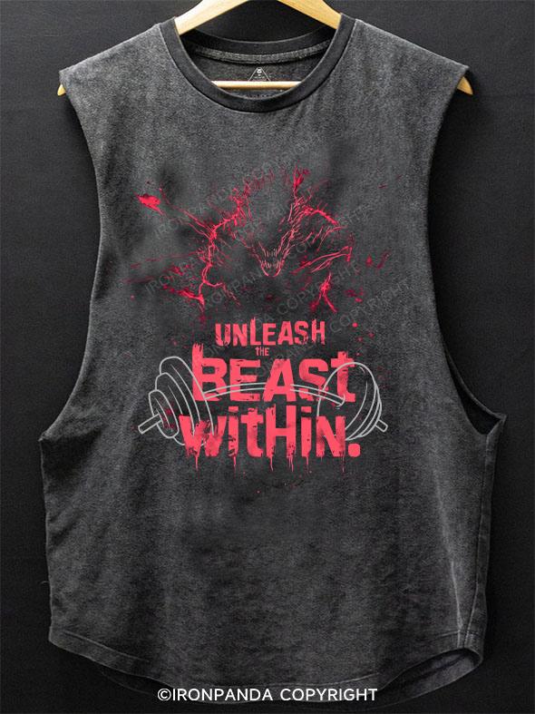 unleash the beast within red SCOOP BOTTOM COTTON TANK