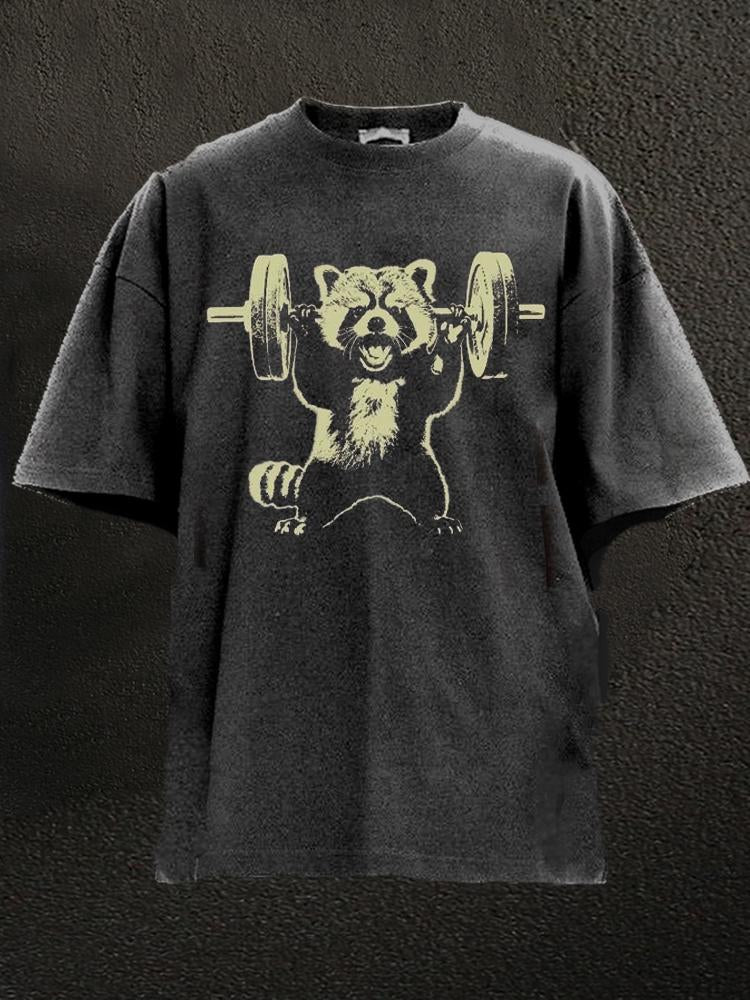 Red Panda Weightlifting Washed Gym Shirt