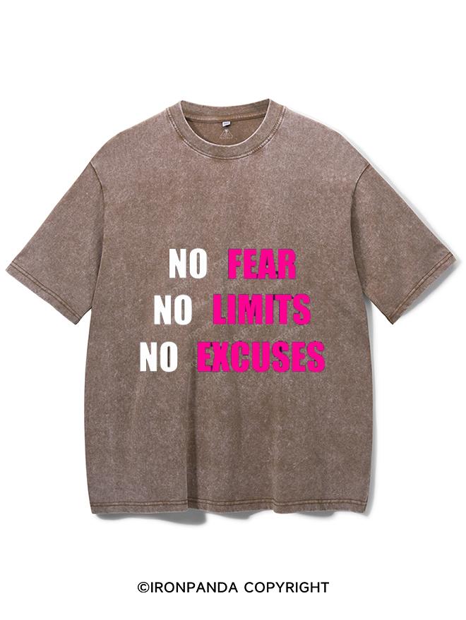 NO FEAR NO LIMIT NO EXCUSES    VINTAGE GYM SHIRT