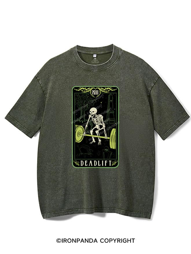 DEADLIFT SKELETON TAROT VINTAGE GYM SHIRT