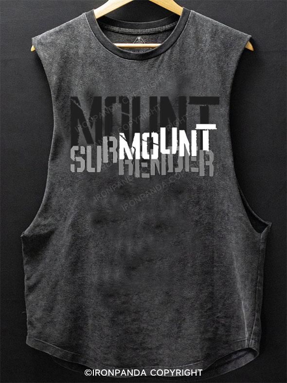 SURRENDER NEVER. SURMOUNT EVER SCOOP BOTTOM COTTON TANK