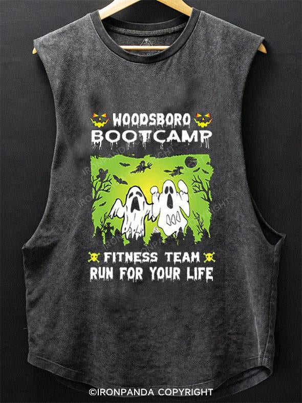 FITNESS TEAM RUN FOR YOUR LIFE SCOOP BOTTOM COTTON TANK