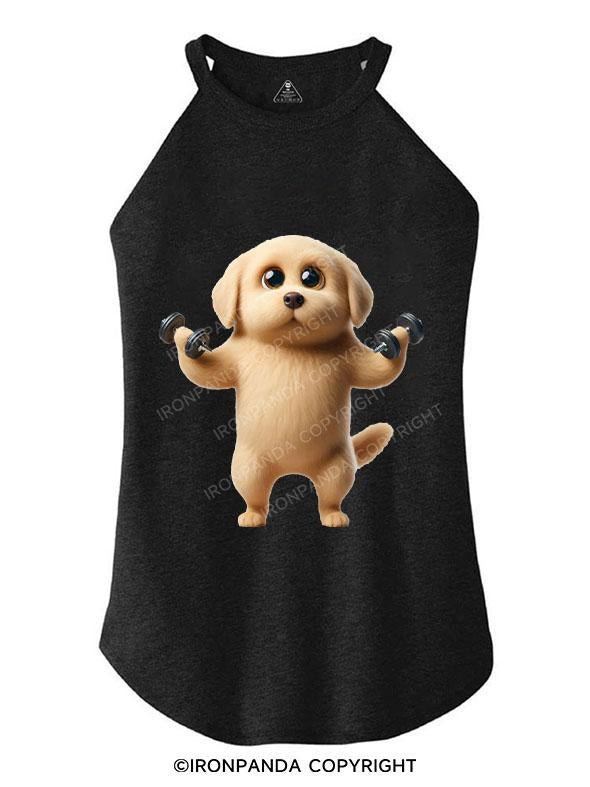 PUMPED-UP LABRADOR TRI ROCKER COTTON TANK