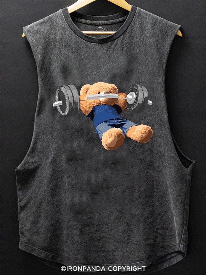 Teddy bear bench press SCOOP BOTTOM COTTON TANK