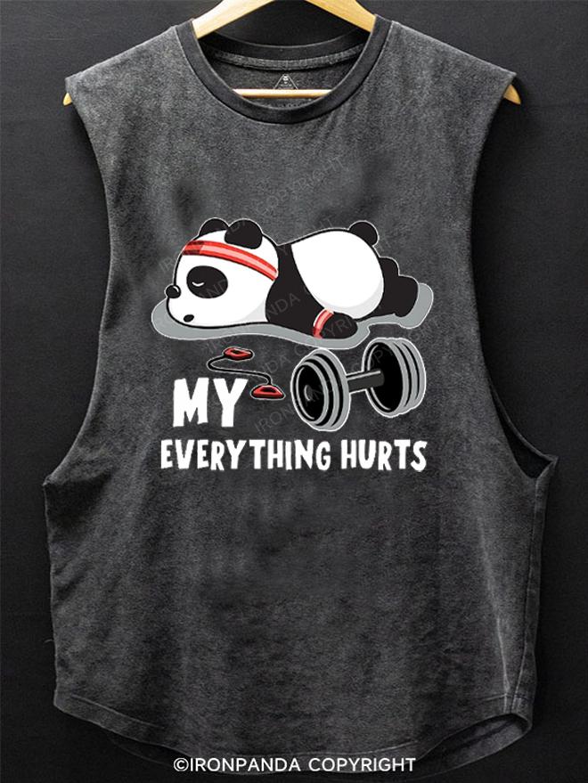 My Everything Hurts Funny Panda SCOOP BOTTOM COTTON TANK