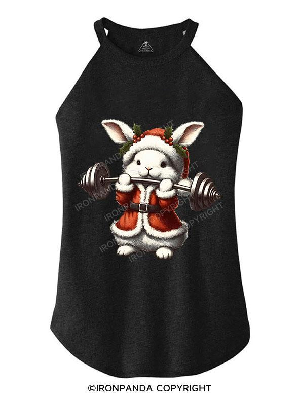 CHRISTMAS BUNNY WORKOUT TRI ROCKER COTTON TANK