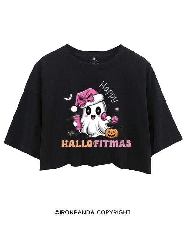 HAPPY HALLOFITMAS CROP TOPS