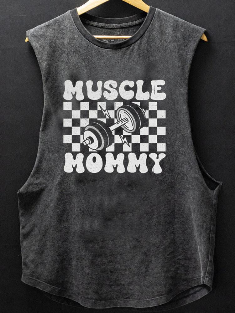 Retro Muscle Mommy  Scoop Bottom Cotton Tank