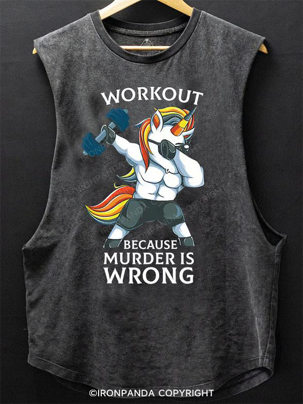 Workout Because Is Wrong SCOOP BOTTOM COTTON TANK