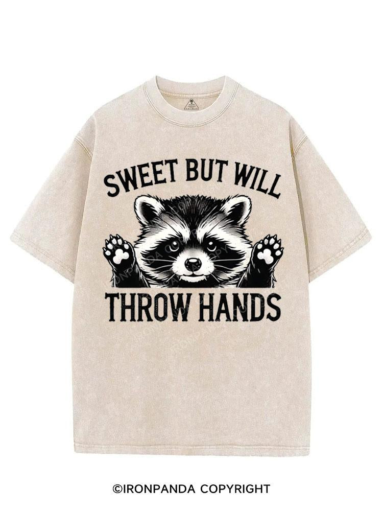 SWEET BUT WILL THROW HANDS VINTAGE GYM SHIRT