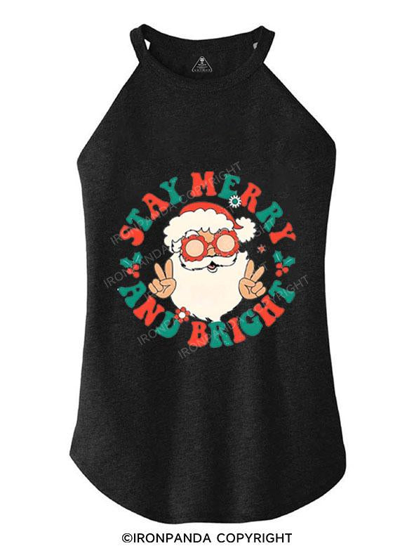 STAY MERRY AND BRIGHT TRI ROCKER COTTON TANK