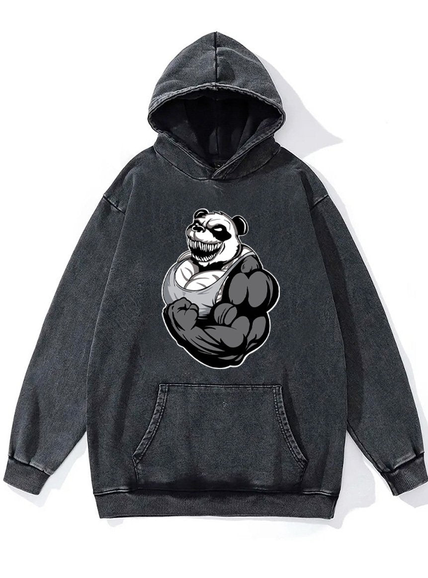 muscular panda Washed Gym Hoodie