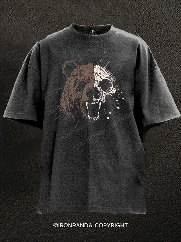 Bear Skull Washed Gym Shirt